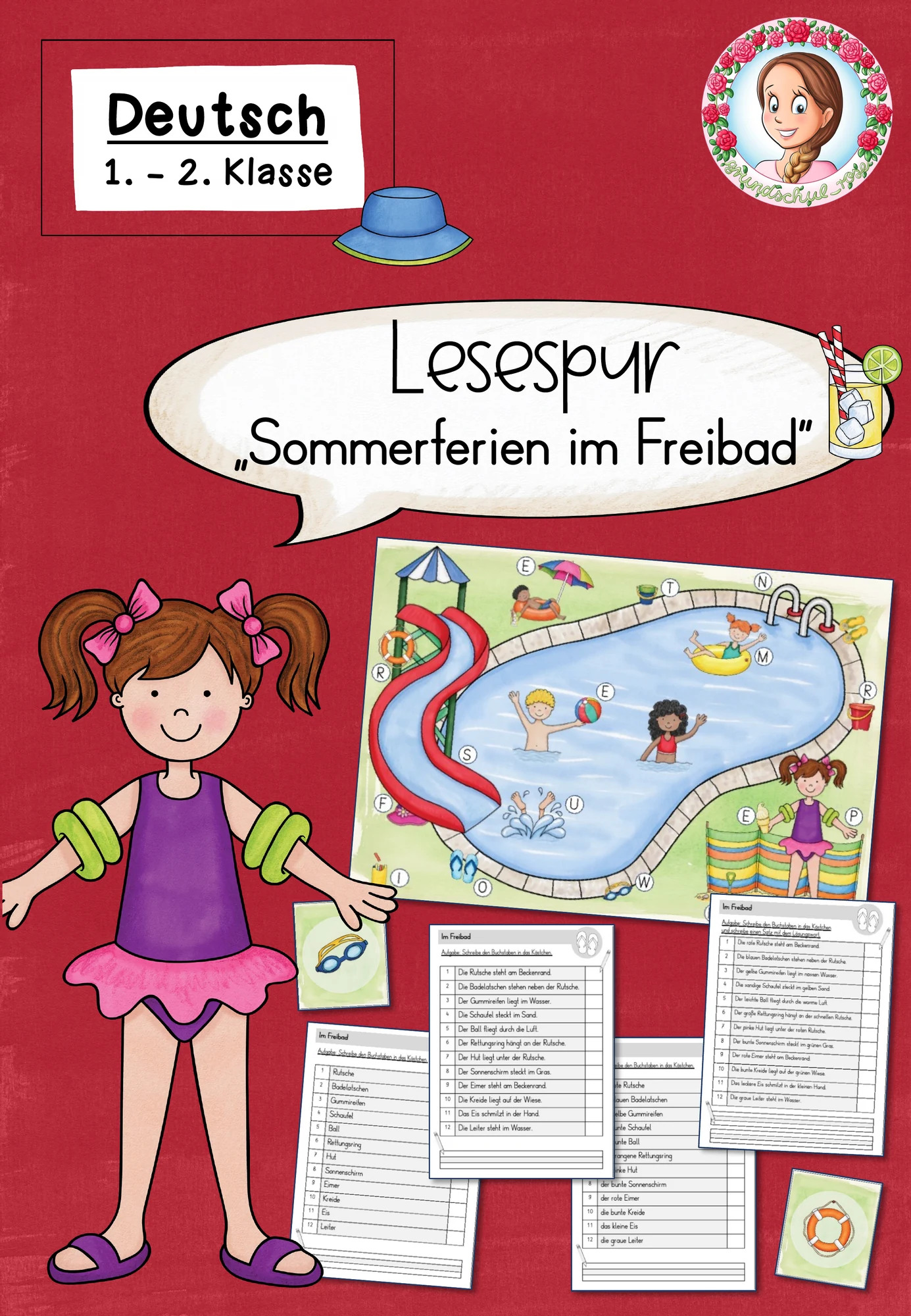 Lesespur Sommerferien im Freibad | Deutsch Klasse 1-2