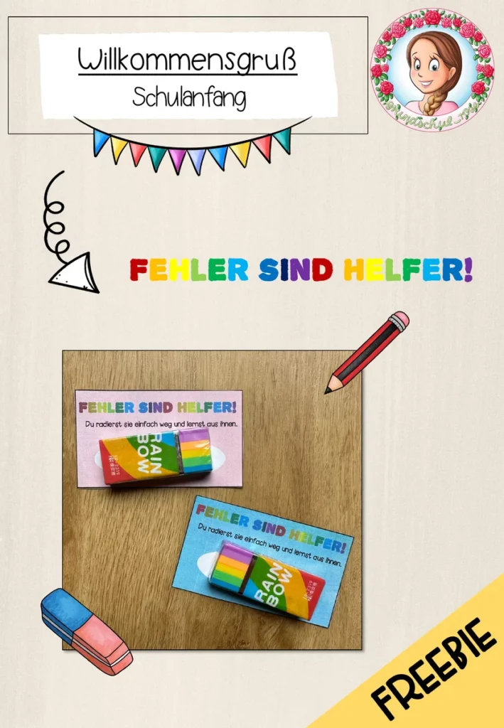 Willkommensgruß zum Schulanfang / Radiergummi