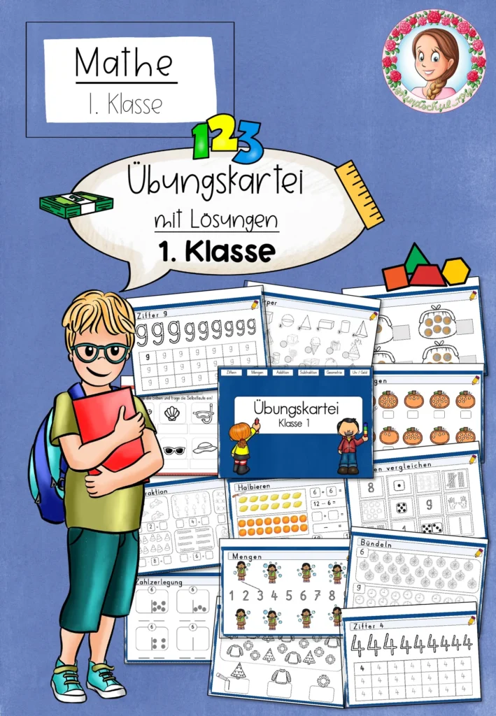 Übungskartei Mathematik Klasse 1 mit Lösungen