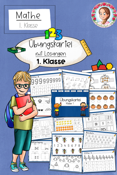 Übungskartei Mathematik Klasse 1 mit Lösungen (909600)