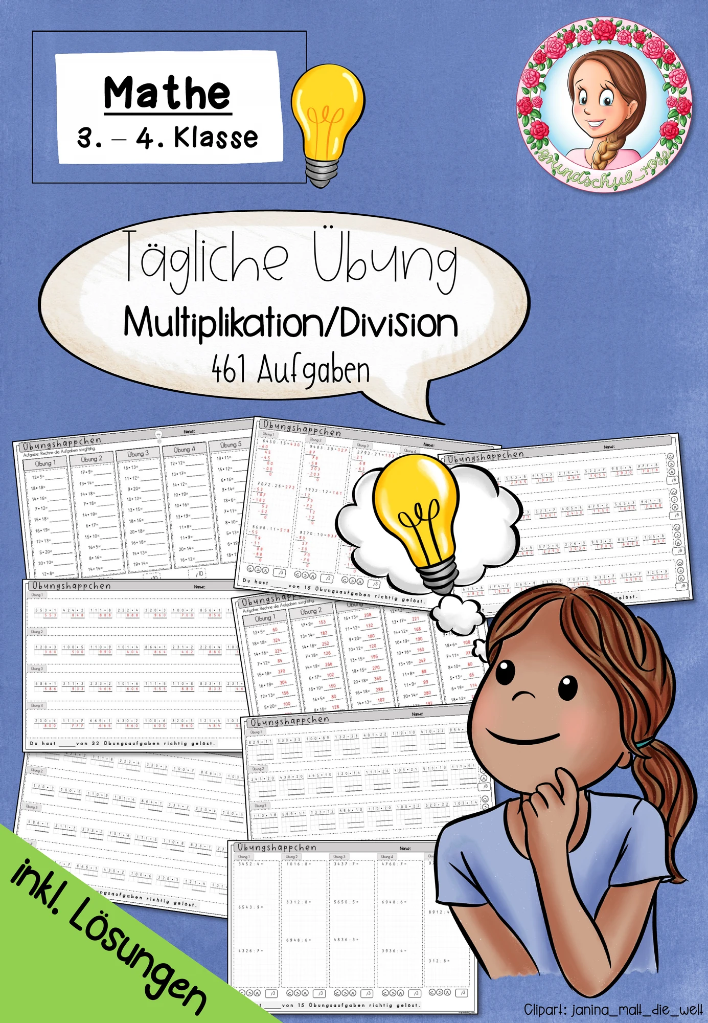 Schriftliche Multiplikation und Division | Tägliche Übung Mathe Klasse 3-4