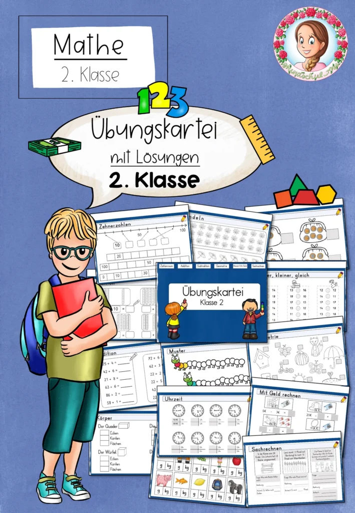 Mathekartei Klasse 2 | Übungskartei & Freiarbeitsmaterial