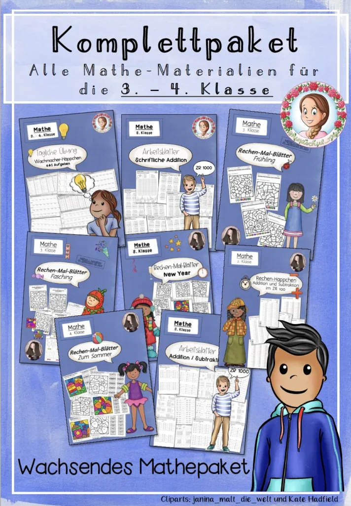 Materialpaket Neujahr Mathematik Klasse 3-4 - Cover für Klasse 3-4