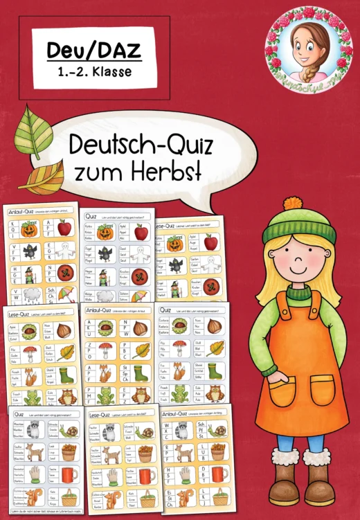 Deutsch-Quiz Herbst | Quiz-Kartei DaZ Klasse 1-2