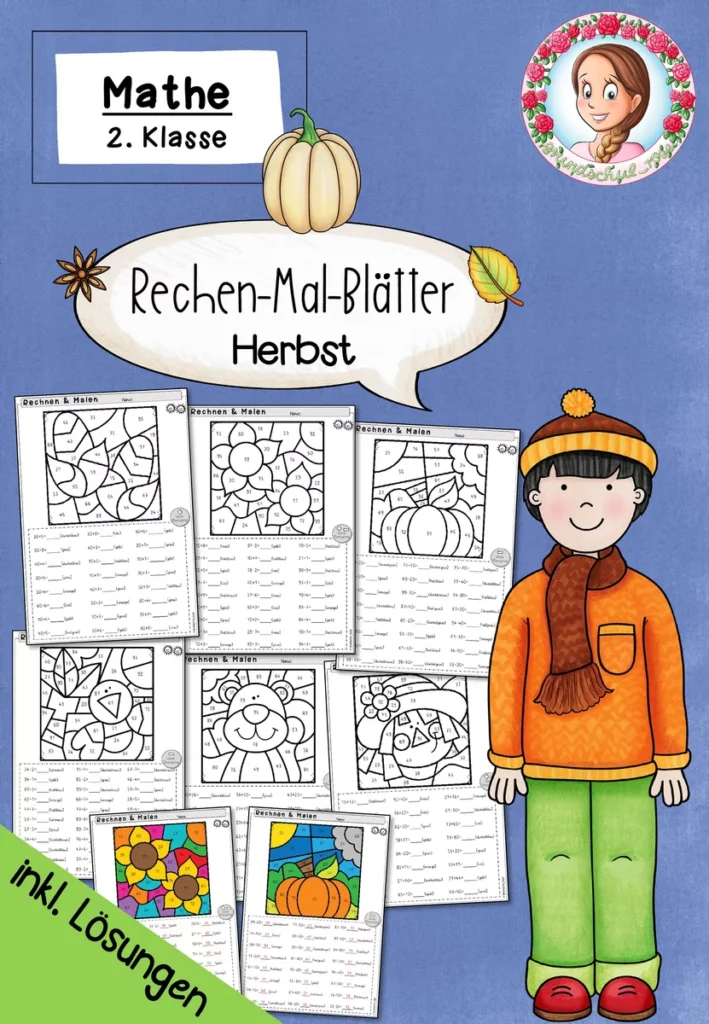 Cover: Rechenmalblätter Herbst Klasse 2. Rechnen und Malen ZR 100