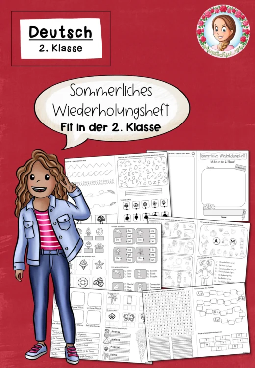 Wiederholungsheft Klasse 2 Sommer Fit in Deutsch