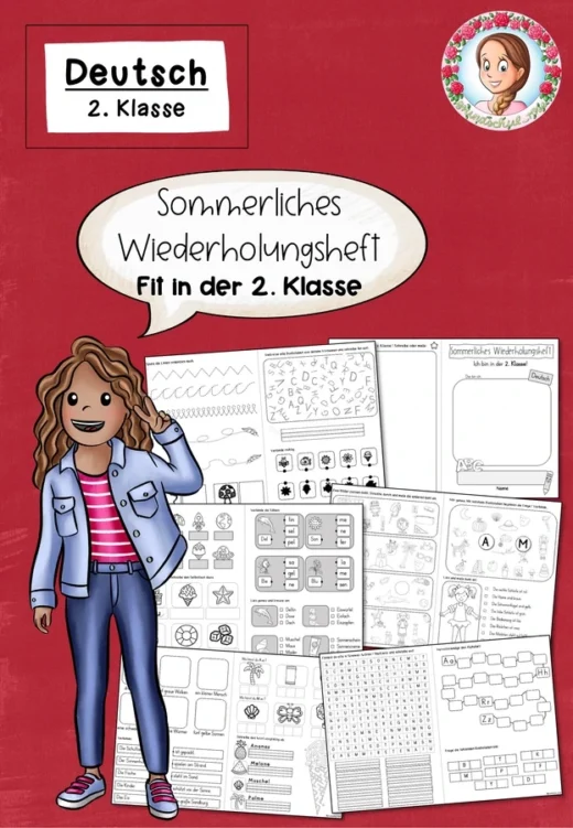 Sommerferien Deutsch | Wiederholungsheft Deutsch Klasse 1-2