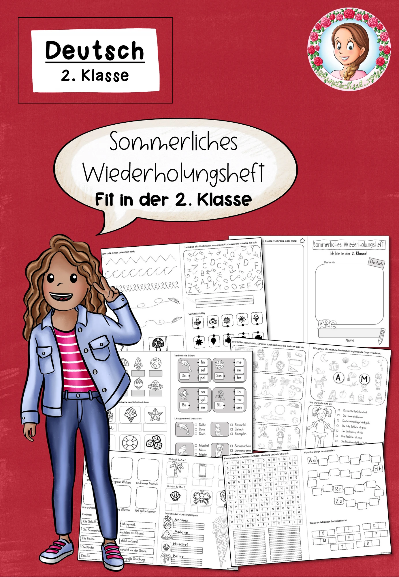 Sommerferien Deutsch | Wiederholungsheft Deutsch Klasse 1-2
