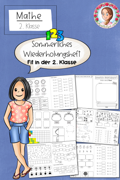 Wiederholungsheft Sommer Fit in Klasse 2 Mathematik (916124)