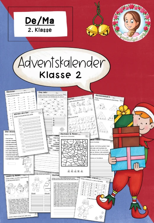 Weihnachten Adventskalender (2. Klasse) – Deutsch & Mathematik im Advent