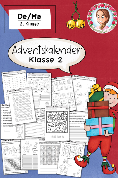 Weihnachten Adventskalender (2. Klasse) – Deutsch & Mathematik im Advent (95212)