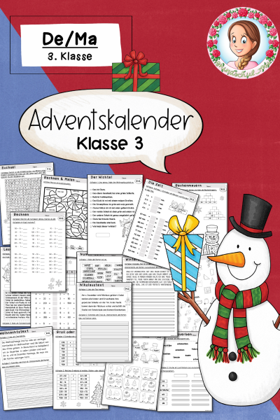 Weihnachten: Adventskalender (3. Klasse) – Deutsch & Mathematik im Advent (95766)