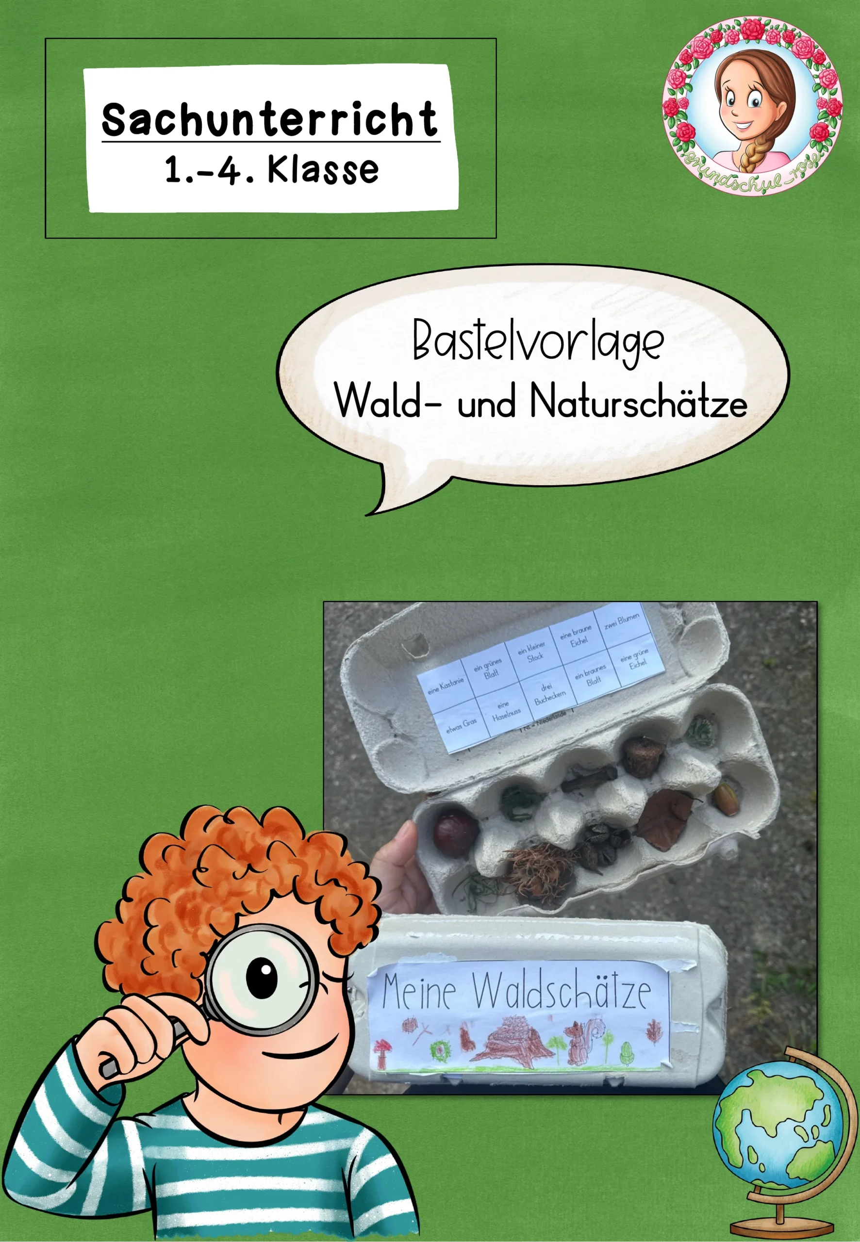 Herbst: Bastelvorlage für Wald- und Naturschätze (1.-4. Klasse) FREEBIE