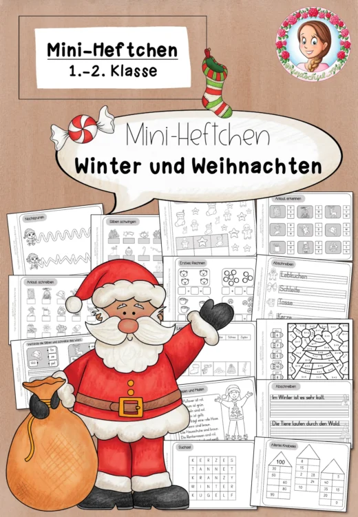 Mini-Heft Winter & Weihnachten (1.–3. Klasse) Lernen in Deutsch & Mathematik