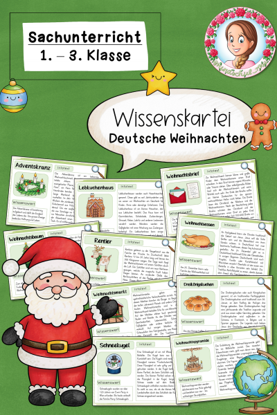 Weihnachten: Wissenskartei zu Bräuchen & Traditionen (1.–3. Klasse, Sachunterricht & Deutsch) (989346)
