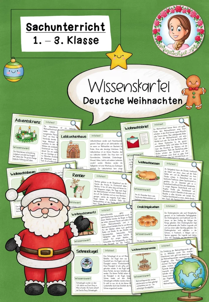 Weihnachten: Wissenskartei zu Bräuchen & Traditionen (1.–3. Klasse, Sachunterricht & Deutsch)