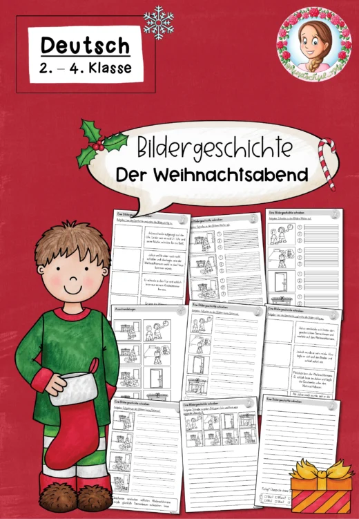 Bildergeschichten/Kurzgeschichten schreiben: Weihnachtsabend / Weihnachten (2.-4. Klasse) Weihnachtsgeschichte