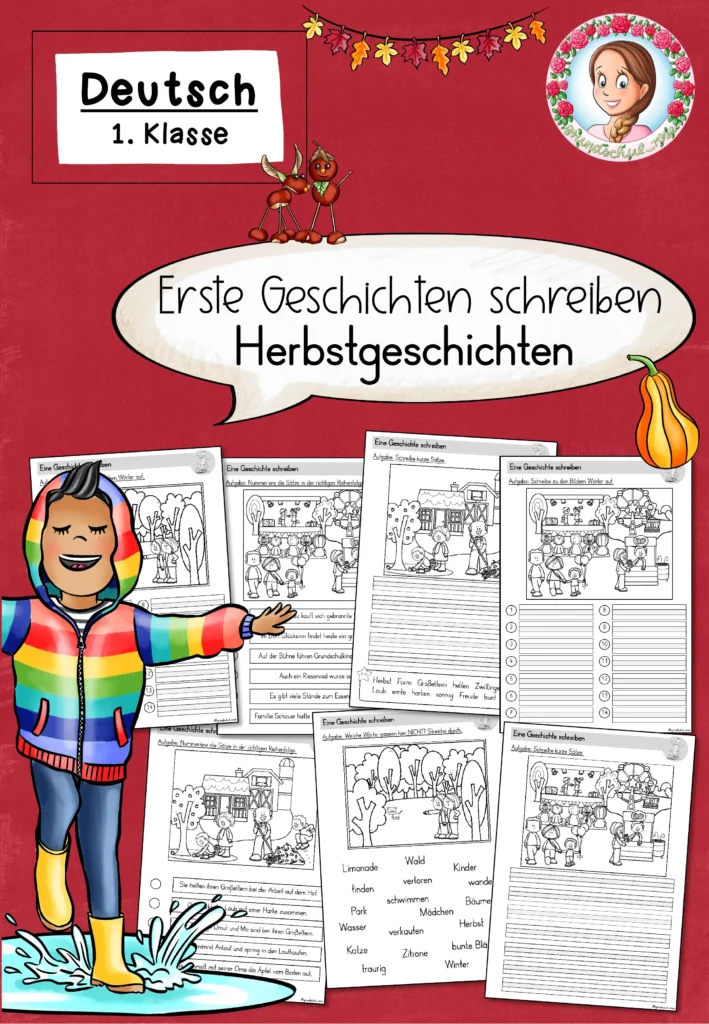 Bildergeschichte Herbst Deutsch Klasse 1 - Cover für Klasse 1