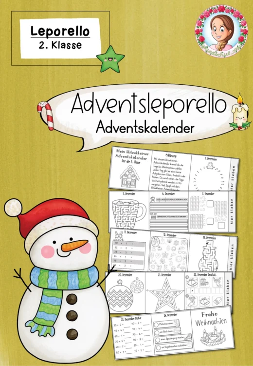 Adventskalender Leporello Weihnachten (2. Klasse) – Falten, Basteln & Lernen im Advent