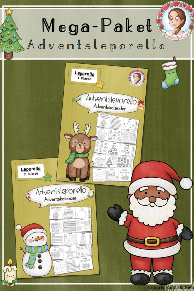 Mega-Paket Advents-Leporello (1.–2. Klasse) – Basteln, Lesen & Rechnen im Advent (998474)