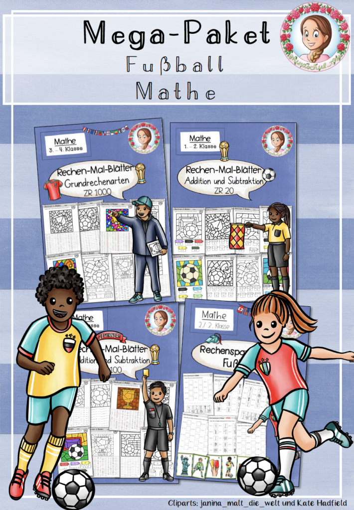Fußball WM 2026 Mathe Grundschule | Mega-Paket Rechnen