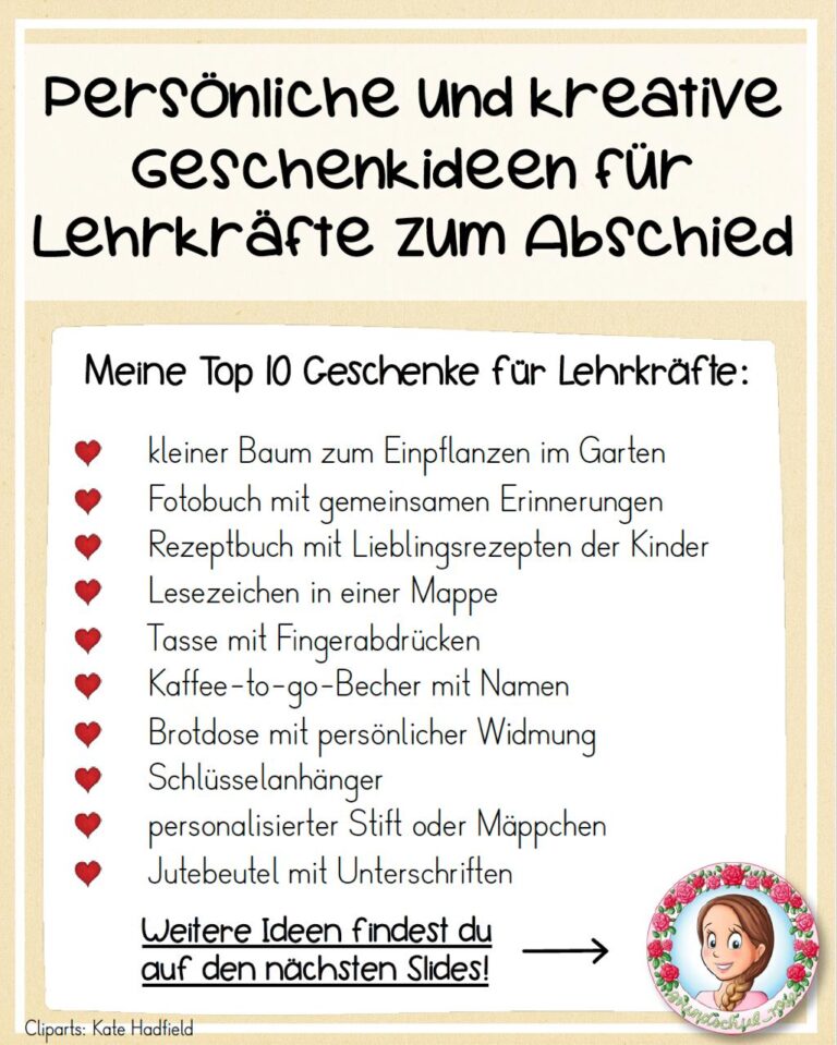 Geschenkideen für Lehrkräfte zum Abschied