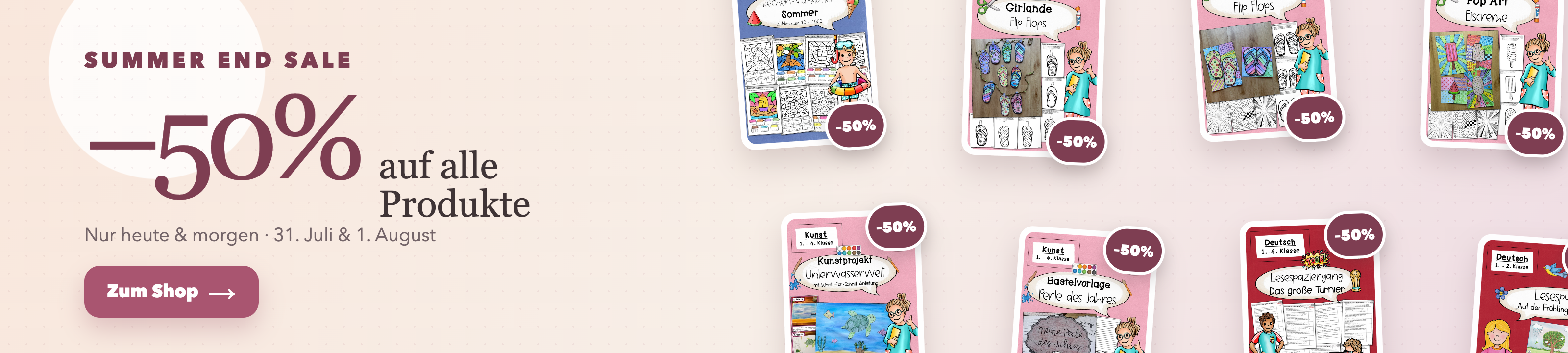Summer End Sale – 50% auf alle Produkte